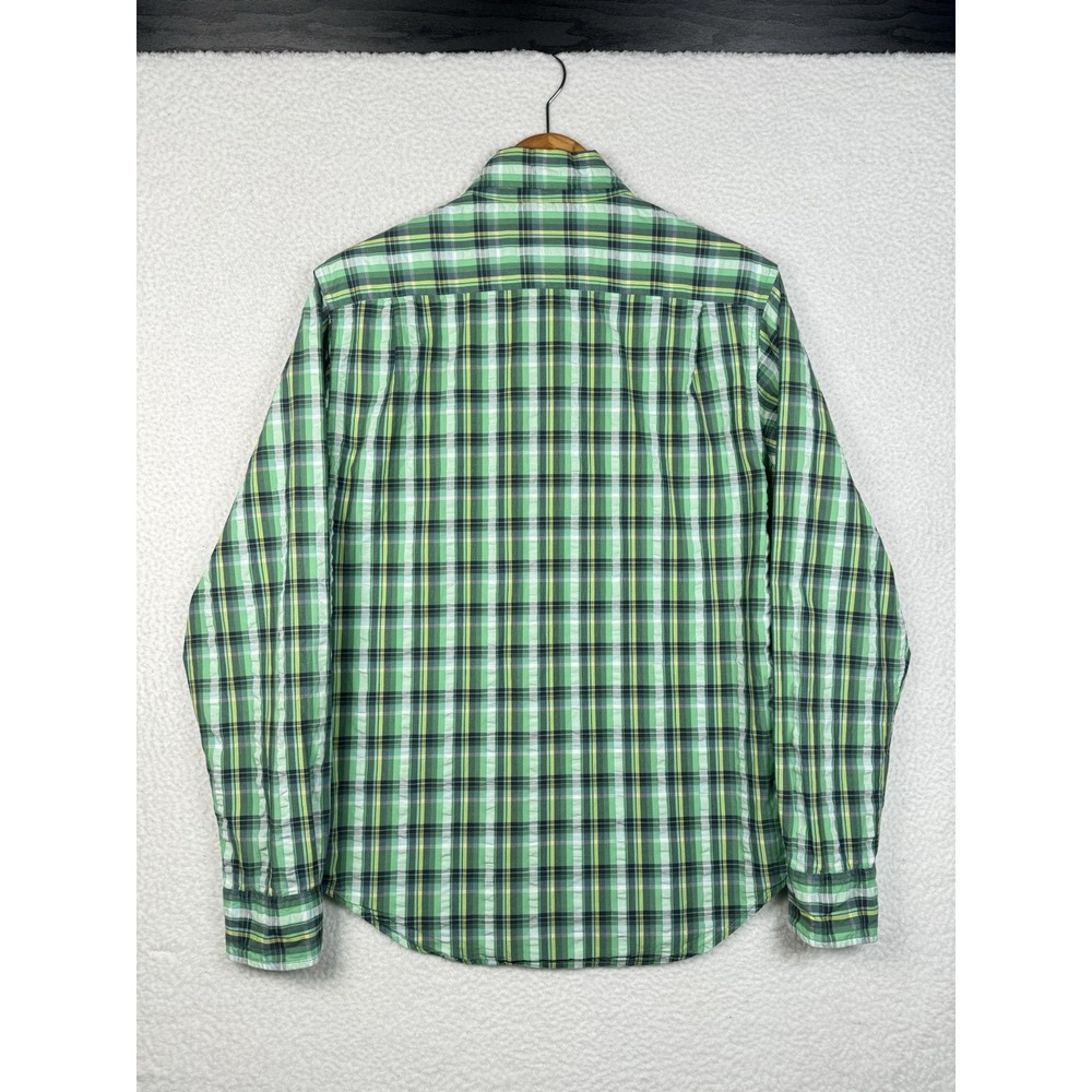 RELWEN Green Plaid Long Sleeve Button Down Shirt Medium - Picture 4 of 8